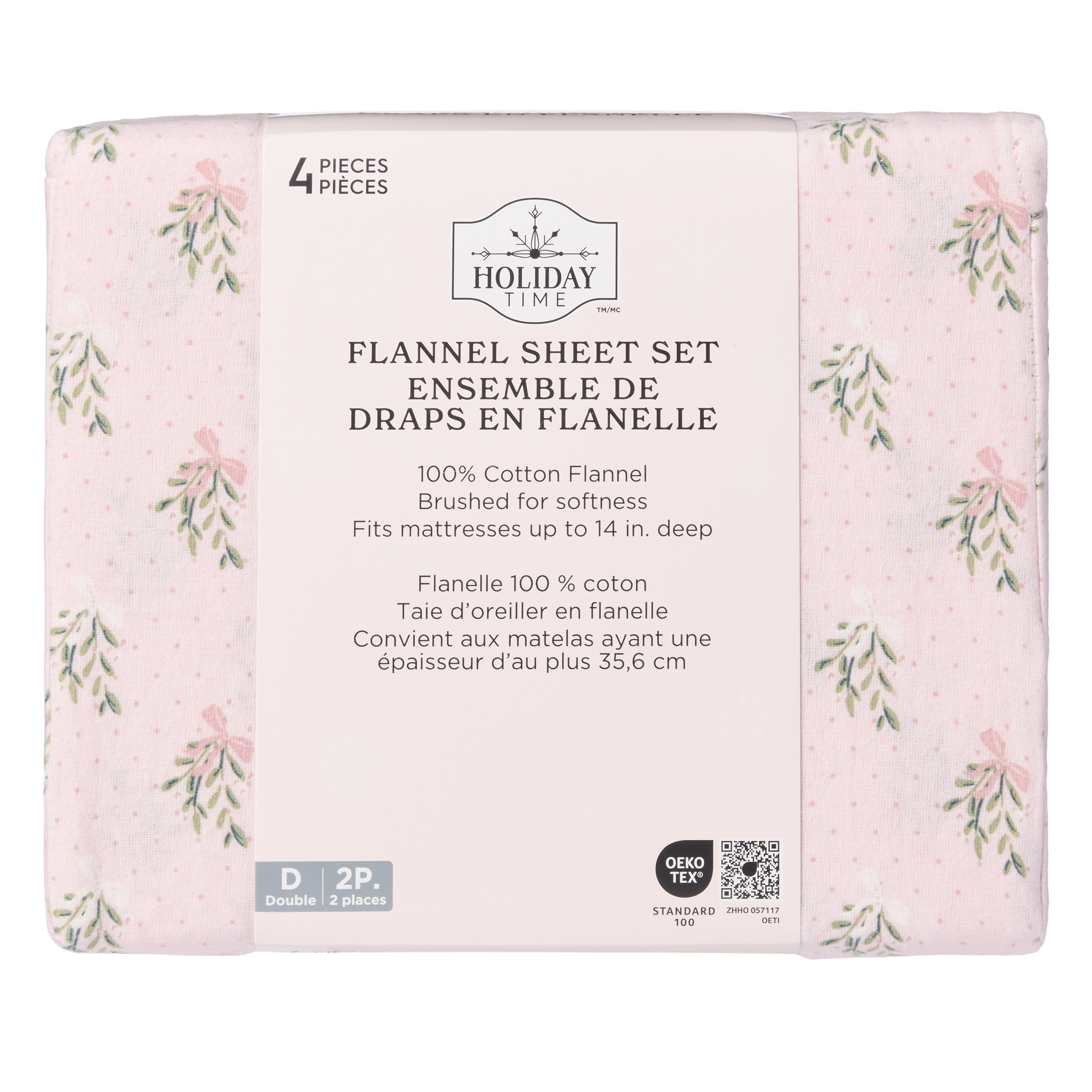 Holiday Time Queen Flannel Sheet Set