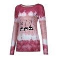 thumbnail image 4 of Hauts d'Été pour Femmes T-Shirt à Col Rond à Imprimé pour Femmes avec Lien Patchwork T-Shirt Décontracté Blouse Hauts Femmes Hauts d'Été en Liquidation, 4 of 7