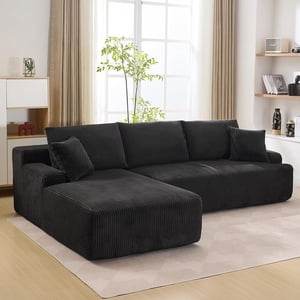 96" Canapé sectionnel modulaire en forme de L, 3-Seat Memory Mousse Cloud Couch avec une chaise surdimensionnée pour le salon