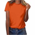 thumbnail image 1 of Yuyuzo Chemises d'Été pour Femmes Col Rond Manches Courtes Tee Tops Blouses Amples Unies, 1 of 5