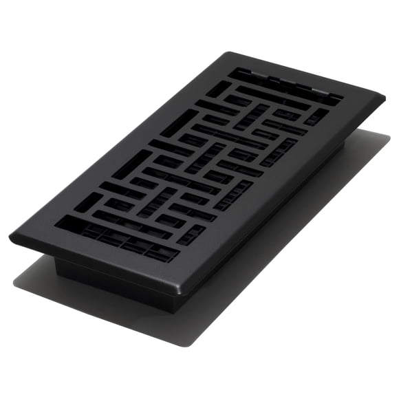 Decor Grates AJH410-BLK Registre de Plancher Oriental, 4x10 Pouces, Noir Texturé