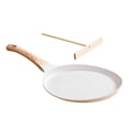 thumbnail image 3 of bedienty Nonstick Crepe Pan Handle Flat Pan Dosa Pan for Roti Indian Pancakes Cooktop 6inch white 8 inch, 3 of 5