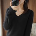 thumbnail image 5 of Duoif Chandails pour Femmes Chandails Légers Tendance pour Femmes Manches Longues Col Rond Léger Doux Tricoté Chandail Blouse Tricotée Chandails pour Femmes Hauts pour Femmes Noir P, 5 of 5