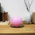 thumbnail image 2 of Unscented High Gloss Pink Round Candle, 2 of 5