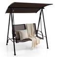 thumbnail image 1 of Costway 2-Seat Patio Swing Porch Swing with Adjustable Canopy for Garden Dark Brown, 1 of 10