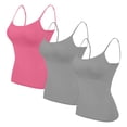 thumbnail image 1 of Timegard Plus Size Tank Tops for Women 3pc Spaghetti Strap Camis Slim Comfy Solid Color Sleeveless Top, 1 of 2