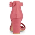 thumbnail image 4 of BLISSFUL STEP Women's Shoes Ankle Strap Block Heel Buckle Open Toe Sandals Watermelon Red 9, 4 of 8