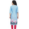 thumbnail image 1 of Bimba Kurti en Georgette Mousse Bleu Ciel pour Femme Tenue d'Été Tunique Imprimée Kurta-30, 1 of 6