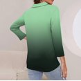 thumbnail image 4 of T-shirts pour Femmes Mode Féminine T-Shirt Imprimé Manches 3/4 Blouse Col Rabattu Décontracté, 4 of 8