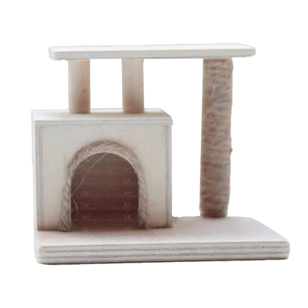 MesaSe PENGXAING Mini House Cat Tower Creative Small Mini Cat Climbing Frame Dolly House Decor Cat Tree for Household Kindergarten Children