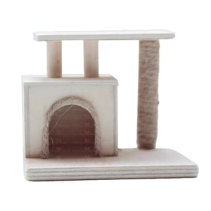 MesaSe PENGXAING Mini Maison Cat Tower Creative Small Mini Cadre d'escalade de chat Dolly House Decor Arbre de chat pour les enfants de maternelle à la maison
