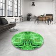 thumbnail image 4 of Ahgly Tapis d'Intérieur Lavable en Machine Carré Transitionnel Vert Néon, 6 Pieds Carré, 4 of 7