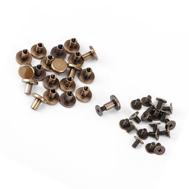 Rivet en Cuir, Rivets en Cuivre Rivets en Laiton, Rivets à Tête Plate, Outil Écrou à Rivet Ensemble d'Outils Écrou à Rivet pour la Maison pour Bricolage pour Bagage pour Réparations