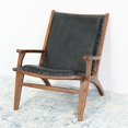thumbnail image 4 of Margot Mid-Century Modern Tigt Back Genuine Leather Lounge Chair in Black, 4 of 7