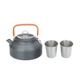 thumbnail image 4 of Graflsoa Compact Foldable Outdoor Cookware Set - Lightweight Green & Black Handle Kettle & Pan for Camping & Picnics, 16cm (308-5#), 4 of 6