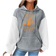 thumbnail image 1 of Rbaofujie Couples Chandails à Capuchon Femmes Décontracté Manches Longues Col Rond Chandails pour Dames Hauts Blouse Chandail à Capuchon Uni Gris Chandails pour Dames, 1 of 4