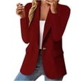 thumbnail image 1 of Grrvtrz Womens One Button Blazer Lightweight Office Work Suit Jacket Stretch Lapel Collar Long Sleeve Jacket with Pockets, 1 of 5