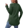 thumbnail image 4 of BLVB Chemises à Manches Longues Col en V pour Femmes Couleur Unie Décontractée Chandail Tunique Côtelé Léger, 4 of 7
