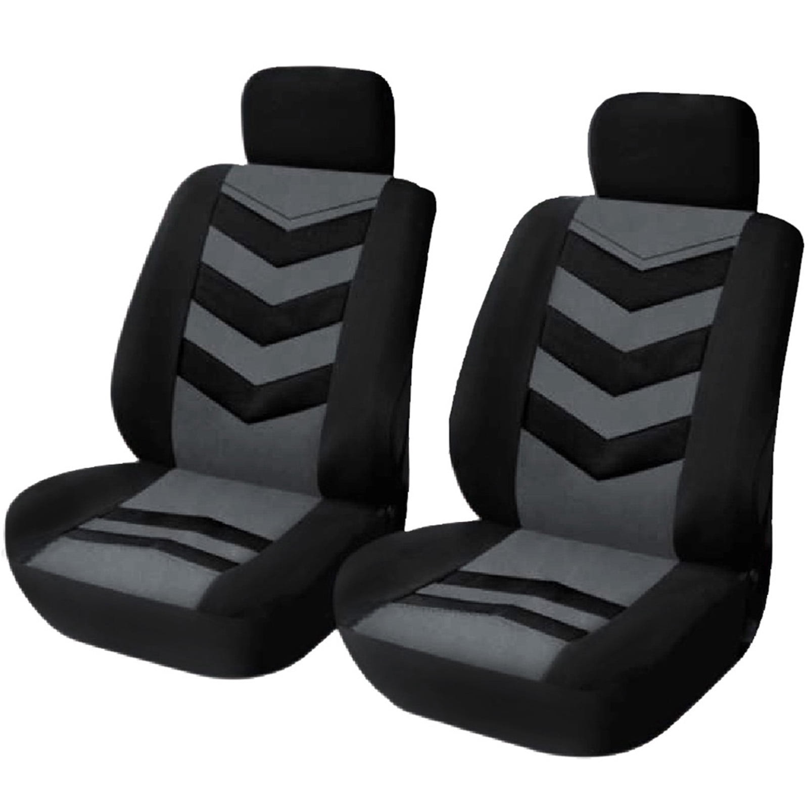 Amdohai Universal Car Seat Cover Black Gray 2Front Seat Covers Fit Most Auto Car