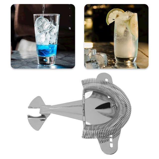 Passoire à Bar, Passoire à Cocktail en Acier Inoxydable avec Ressort Flexible, 5,5 X 5 X 2 Po, Avion de Chasse