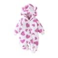 thumbnail image 2 of Cowsor Baby Plush Jumpsuit – Hooded Printed (0-18M), 2 of 7