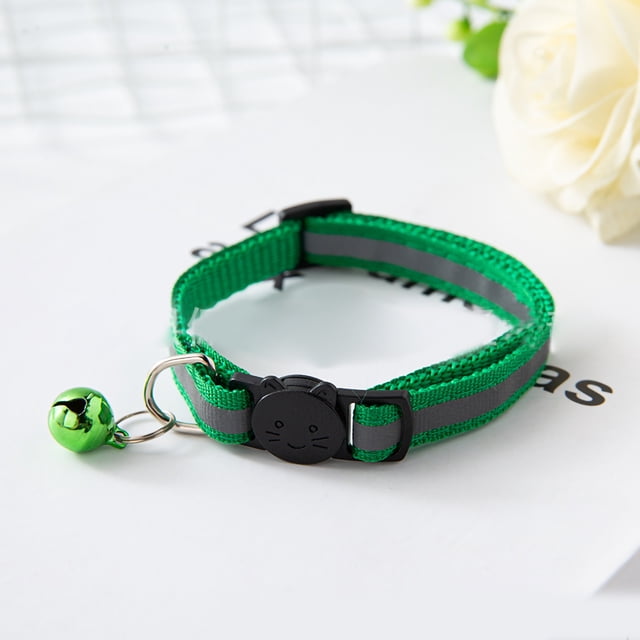 Reflective Dog Bell Collar Breakaway Cat Collar Pet Collar Pet Bell Collar Buckle Adjustable Reflective Cat Collar With Bell For Dogs Puppies Kittens