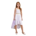 thumbnail image 3 of Moggemol Robe Trapèze en Mousseline à Manches Courtes Cape Princesse pour Filles Enfants Thème Fête Robe de Bal Lavande 12, 3 of 7