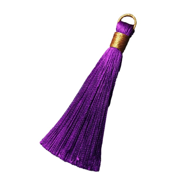pitrice Marque-Page à Franges 8cm pour Fabrication de Bijoux, Décoration de Sac à Main Portable, Rouge Vin Violet