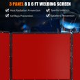 thumbnail image 2 of Kojooin 3 Panel 6x8FT Welding Screen with Frame - Flame Resistant PVC Welding Curtain, Transparent Safety Panel & Lockable Swivel Wheels for Metalworking, Garage, Workshops (Red), 2 of 7