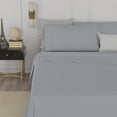 thumbnail image 4 of Color sense Ensemble de Draps 4 Pcs en Percale Mélange de Coton Brossé Gris Pâle Frais et Net, 4 of 4