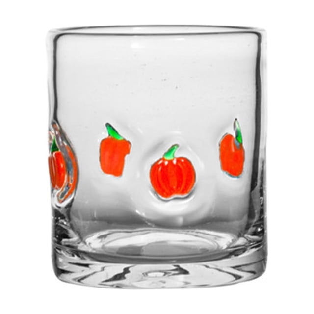 Lemon-Embossed Polka Dot Glass with Gold Rim – 12 oz Beverage Glass for Easter, Spring Dining and Gifting