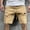Khaki, variant on Men's Solid Color Cargo Shorts Men Casual Drawstring Sport Short Pants Relaxed Fit Shorts with Multi Pockets