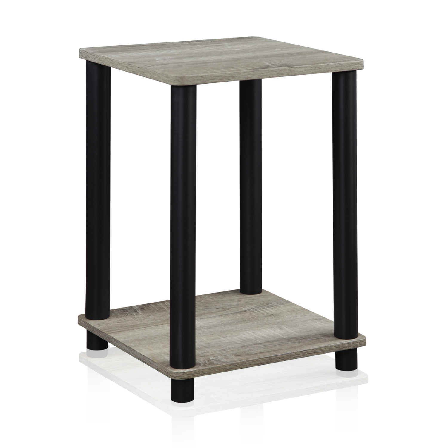 Furinno 99800GYW/BK Turn-N-Tube Table d'Appoint, Chêne Français Gris/noir