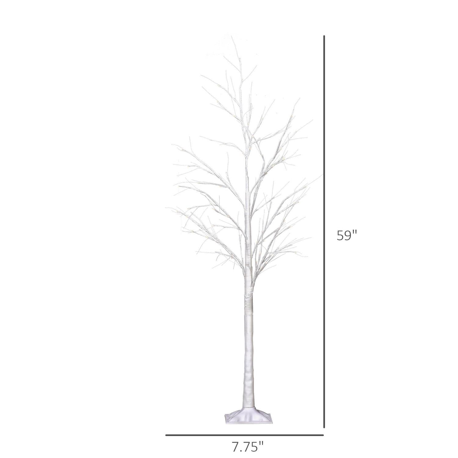 Outsunny 5FT lampe d'arbre artificiel avec 58 LED chaudes et 8 modes d'éclairage, bricolage pour la fête de mariage d'anniversaire en extérieur et en intérieur