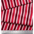 thumbnail image 3 of Soimoi Polyester Crepe Fabric Stripe Block Print Fabric by Yard 52 Inch Wide, 3 of 3