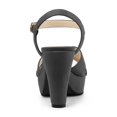 thumbnail image 2 of BLISSFUL STEP Women's Platform Chunky Heels Ankle Strap Sandals Grey (Size 10), 2 of 6