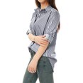 thumbnail image 2 of INSPIRE CHIC Chemise à Col à Revers pour Femme, Boutonnée, Manches Longues Retroussables, 2 of 2