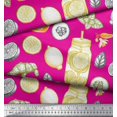 thumbnail image 2 of Soimoi Modal Satin Fabric Lemon Slice Jar,Cucumber & Ginger Vegetable Decor Fabric Printed Yard 42 Inch Wide, 2 of 3