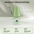 thumbnail image 2 of Gooseneck Electric Kettle(0.8L),1200 Watts Fast Boiling,Stainless Steel BPA Free,Automatic Shut Off,Pour Over Kettle for Small Kitchen,RV,Trip,Coffee, 2 of 7
