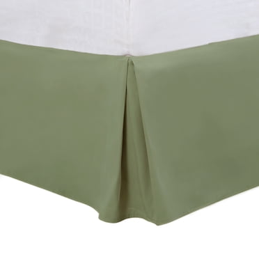 Unique Bargains Jupe de Lit Plissée Brossée Durable Classique Ajustée Volantée Unie Retombée de 16 Pouces