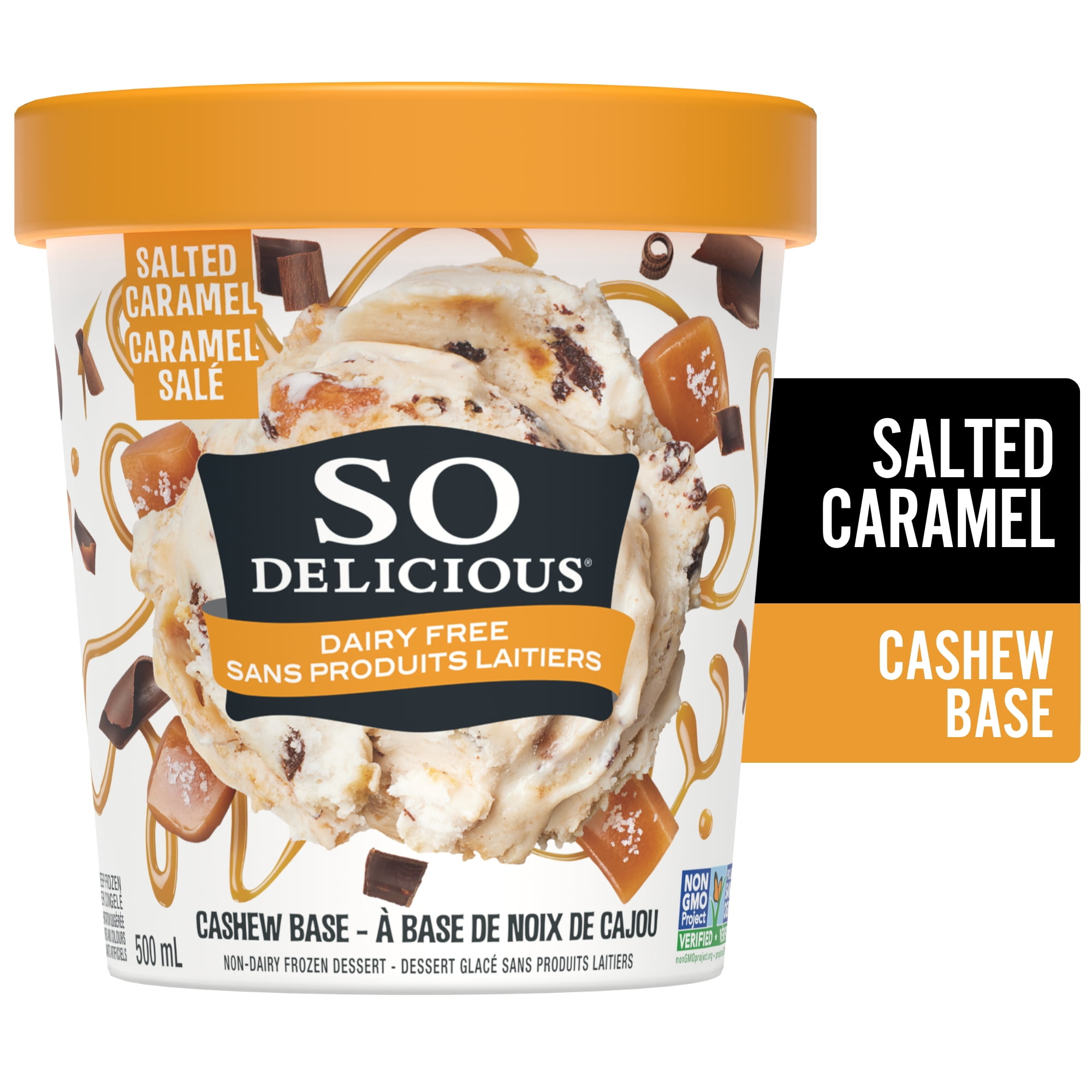 So Delicious Salted Caramel Cluster Flavoured, Gluten-Free Dairy-Free, Cashew Frozen Dessert, 500 ml