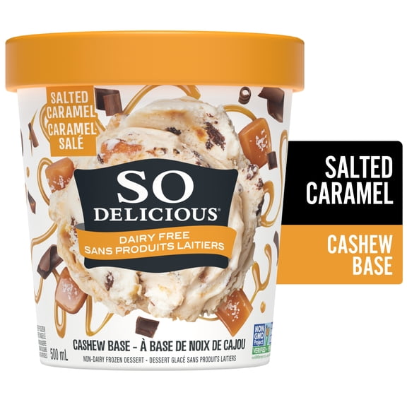 So Delicious Salted Caramel Cluster Flavoured, Gluten-Free Dairy-Free, Cashew Frozen Dessert, 500 ml
