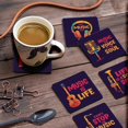 thumbnail image 3 of Inkdotpot Set of 6 Drink Coasters DecorativeNon,SlipCork Base4-inch Square PrintedCoastersEasy Clean- Music Quote, 3 of 8