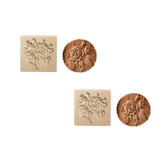 Oleegame 2PC Cookie Mold DIY Baking Moulds Wooden Cookie Cookie Moulds Embossing Craft Decorative Baking Tools For Christmas Thanksgiving Christmas Kitchen