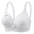 thumbnail image 1 of VEKDONE Woman's Printing Gathered Together Large Size Daily Bra Underwear No Rims White M, 1 of 4