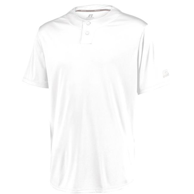 Adult Performance Two-Button Solid Jersey, White - Small
