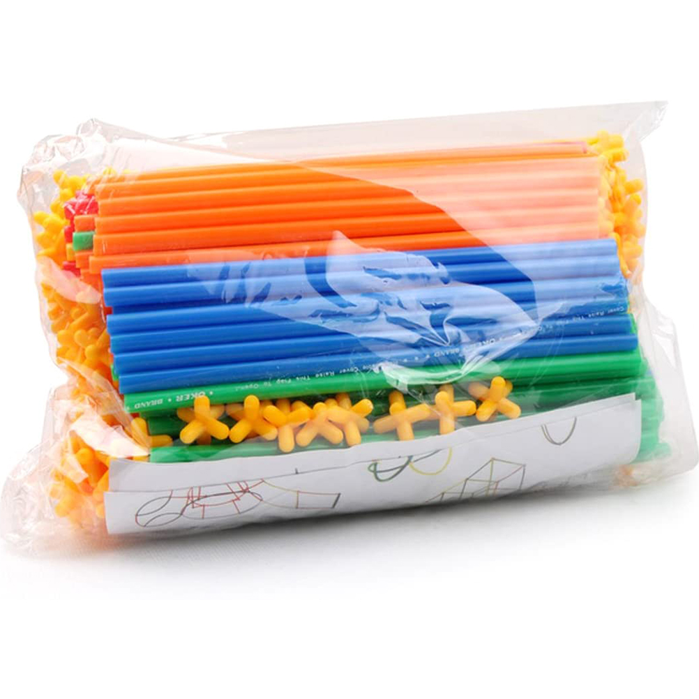 Building Blocks Sticks Kids DIY Interlocking Building Construction Toy Set Early Learning Plastic Engineering Building Blocks Sticks