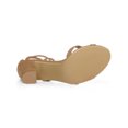 thumbnail image 3 of BLISSFUL STEP Women's Open Toe Lace-Up High Block Heeled Sandals Khaki (Size 7), 3 of 7