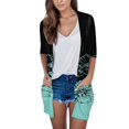 thumbnail image 1 of Cardigan à Manches Longues pour Femmes, Cardigan d'Automne à devant Ouvert avec Poches, Duster Décontracté, Chandail Cardigan Léger, 1 of 4