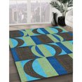 thumbnail image 3 of Ahgly Company Tapis d'Intérieur Lavable en Machine Carré Transitionnel Bleu Charbon, 7 Pieds Carré, 3 of 7